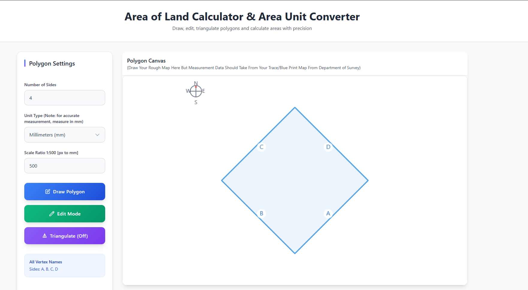 Area of Land Calculator & Area Unit Converter